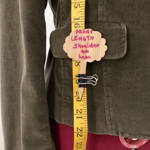 new frontier size medium corduroy lined green blazer/jacket 2 flap pockets. - Picture 2 of 12